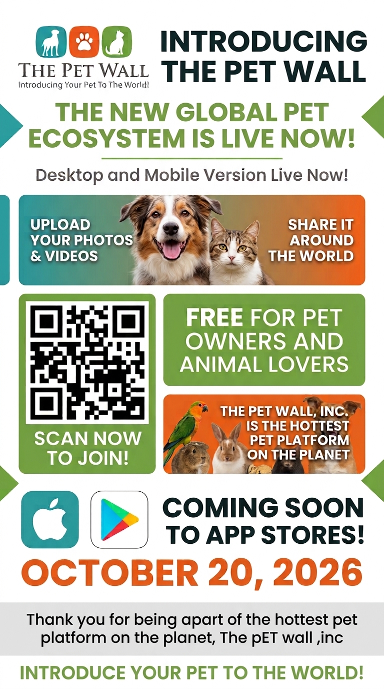 The Pet Wall: The New Global Pet Ecosystem Is Live, Free for Pet Owners